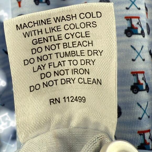 TailorByrd Polo Mens Size Medium Blue Golf Cart SPF 30 Performance Shirt Preppy - Picture 9 of 10